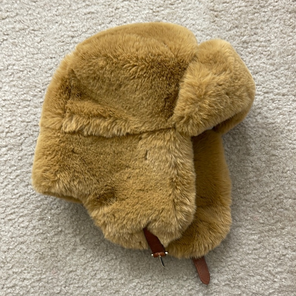 NEW Michael Kors faux fur tan caramel chestnut trapper winter hat